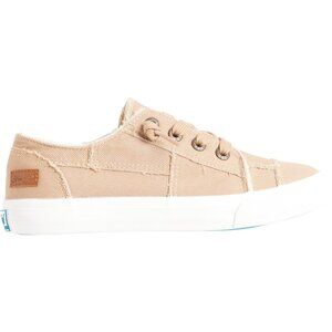 NEW Blowfish Maxine Women Lace Canvas Sneakers Desert Khaki / Natural Shearling